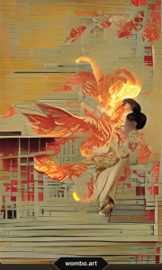 Flaming Angel in Ukiyoe