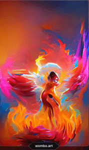 Flaming Angel in Vibrant